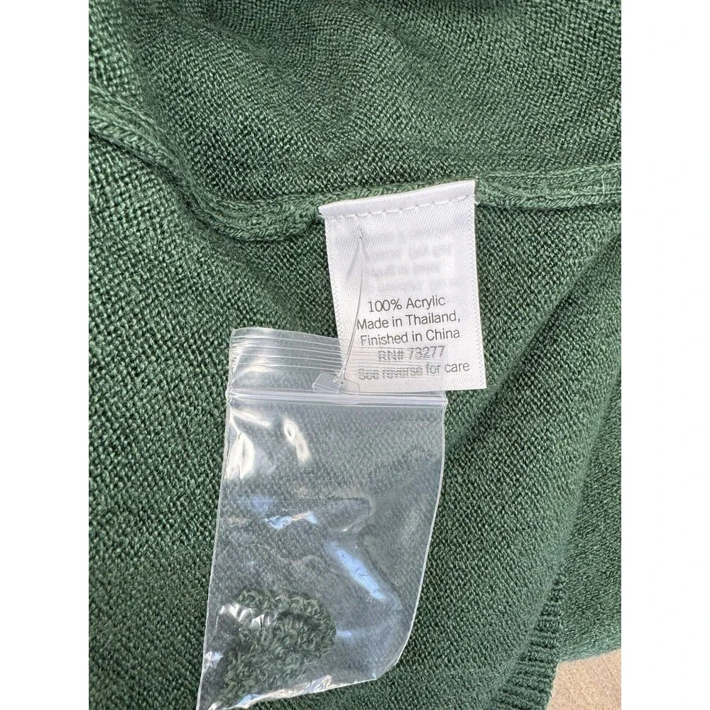 Croft & Barrow Sweater Large Green The Extra Soft V Neck Long Sleeve Womens NWT